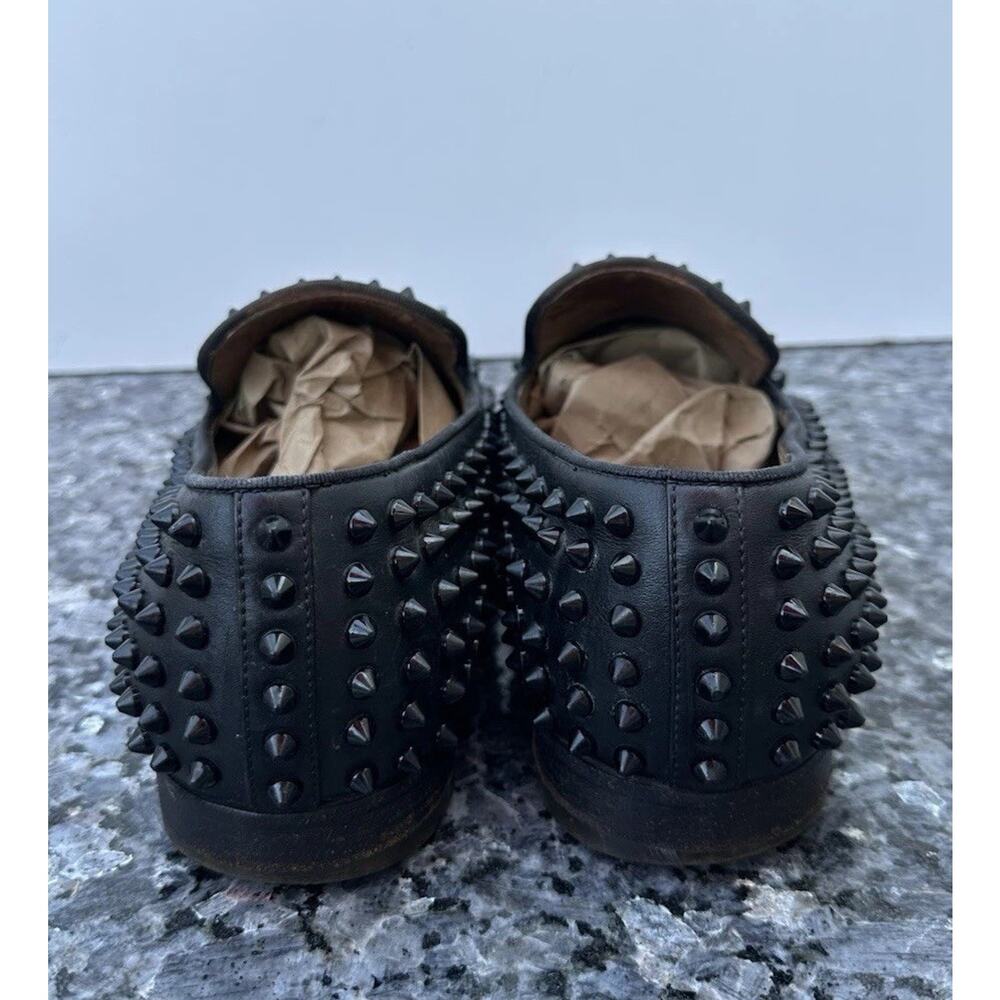 Christian Louboutin Loafers Mens Rollerboy Spikes Flat Velours Black Size 41.5 - Picture 6 of 16